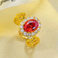 wholesale 925 Silver New Fanta Orange Oval 6*8 Ring for Women with Stylish European and American Design-0-2