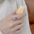 wholesale S925 Sterling Silver European and American Geometric Irregular Design Trendy Versatile Open Ring-0-3