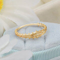 wholesale S925 silver plated with 14k gold vintage badge cross dot pattern ring, Japanese style-0-3