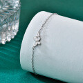 Sterling Silver Butterfly Flower Bracelet with Marquise Moissanite-0-0