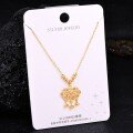 Sterling Silver Gilded Diamond-Cross Pikaxiou Pendant Necklace-0-2