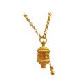 wholesale Gold-plated 925 ancient silver enameled accessories with the Eight Great Protectors, rotating gold cylinder pendant, Buddhist bead ornament, and DIY hanging charm-0-4