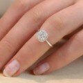 Sterling Silver Moissanite 1ct Square-Cut Ring Women's Adjustable-0-2