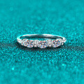S925 Sterling Silver All Moissanite Women's Ring, Dainty Band, Daily Gift-0-4