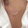 wholesale S925 Sterling Silver Chihung Small Sugar Cube Necklace for Women, Light Luxury Summer New Edition High-End Niche Design Collarbone Chain-0-1