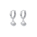 wholesale Metal 925 Silver Retro Metallic Shell Earrings For Women,, Ins。-0-4