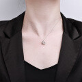 925 Silver Zircon Pendant Choker Necklace, New Korean Fashion Jumping Chain-0-1