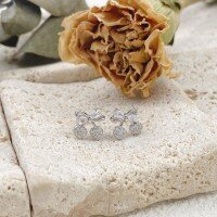 wholesale S925 Sterling Silver Fashion Summer Small Cherry Earrings Simple and Versatile New Style Earrings Wholesale for Best Friends-Cherry earrings 925 silver