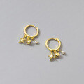 wholesale S925 Silver Ear Studs Women Korean Style Elegant Lady Cute Starfish Shell Sweet Pearl Earrings G6915-0-1