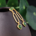 wholesale 925 silver gold-plated, Chinese-style palace vintage jade earrings with certificate, Hetian jade earrings-0-1
