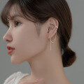 wholesale Sterling Silver S925 Women's Korean Style Fresh and Delicate Hollow-Out Diamond-Inlaid Cross Drop Ear Clips Long Ear Jewelry G9247-0-0
