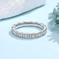 wholesale S925 Sterling Silver Plated 18K Gold Full Pavé Snake Bone Stackable Ring with Moissanite, Designer Women's Ring-0-2