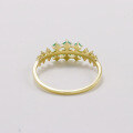 wholesale 18K Gold Geometric Green Gemstone Full-Cut Diamond Ring for Fashion Commuting, Simple Style-0-3