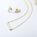 wholesale S925 Silver Japanese Minimalist Rectangular Synthetic Opal Necklace, Luxury Women's Opal Jewelry-0-1