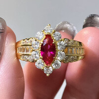 wholesale S925 silver jewelry 4*8mm marquise pigeon blood red fresh and fashionable ring for spring and summer seasons-R1318 Horse Eye Pigeon Blood Red Ring>No.7