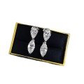 wholesale S925 Sterling Silver New Style Waterdrop Marquise Double Stone Earrings Zircon Light Luxury Minimalist Fashion Live Stream Style-0-4