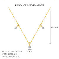 wholesale S925 Sterling Silver Round Zircon Stud Earrings For Women,。-A3895-Gold 925 Silver