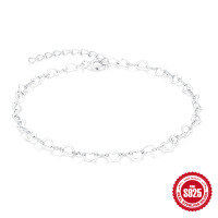 wholesale 925 Sterling Silver New Heart Chain DIY Bracelet, Small Korean Design, Popular Shiny Silver Jewelry-Silver plated 925 silver