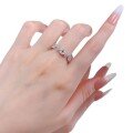 wholesale Semi-diamond row ring, marquise ring for women, minimalist and thin stackable ring, trendy fashion piece-0-4