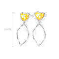 wholesale S925 Sterling Silver Yaxi Love Stud Earrings for Women, Small and Exquisite Design, High-End Long Drop Earrings, Versatile and Unique Ear Accessories-0-5