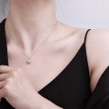 S925 Sterling Silver Flower Pendant Necklace, Trendy Minimalist Design-0-2
