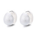 wholesale S925 sterling silver double-sided round matte brushed ear cuffs, ins luxury style versatile trendy earrings-0-4