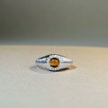 wholesale S925 Sterling Silver Wire-Drawn Ring for Women, Handcrafted with Natural Tiger's Eye Cabochon, Small Batch Design, High-End Feel-0-5