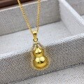 wholesale S925 Sterling Silver 3D Rotatable Gourd Necklace, Fashionable Ethnic Style, New Chinese-Inspired Versatile High-End Collarbone Chain-0-1