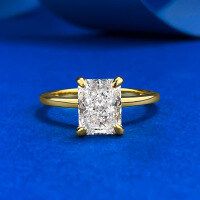wholesale S925 Silver 6*8mm Rectangular Ice-Cut Daily Fashion Elegance Style-R1362 Gold Ring Size 5