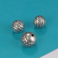 wholesale S925 Sterling Silver Round Beads Flat Beads Spacer Beads Vintage Spacer Beads for Handmade Design DIY Wenwan Bracelet Necklace Accessories-10 mm each