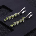 wholesale S925 Silver Light Luxury Fashionable Natural Peridot Earrings, Designed with Inlaid Natural Gemstone Ear Drops-0-1
