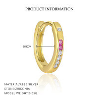 wholesale S925 Sterling Silver Cross Earrings With Rhinestones, Fashionable And Minimalist French-style Women's Earrings-E4878-Gold/Pair 925 Silver