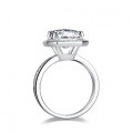 S925 Silver Moissanite Ring 5ct Asscher Cut-0-3