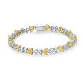 wholesale S925 Sterling Silver 50-Point Gold-Plated Heart-Shaped Yellow Diamond Bracelet for Women, Designed to Attract Wealth, Exquisite and Niche Luxury-0-3