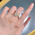 wholesale S925 Gold-Plated Silver 5*10mm Rectangular Old-Cut Simulated Diamond Cut Old Money Style Ring-0-3