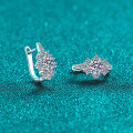 S925 Sterling Silver Moissanite U-Shaped Ear Clips, Fashionable and Versatile-0-0
