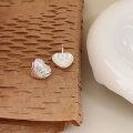wholesale S925 Sterling Silver Minimalist Heart Stud Earrings for Women, Light Luxury Advanced Sense, Ear Piercing Care, Small Niche Elegant French Style Ear Accessories-0-1