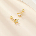 wholesale S925 silver new high-end minimalist zircon small crown earrings with a niche and luxurious design-0-1