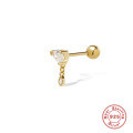 wholesale S925 Sterling Silver Geometric Diamond-Inlaid Dense Stud Ear Bone Piercing Screw Thread Ins Style-0-6