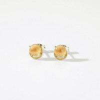 wholesale [14K Gold Plated 925 Silver] Petite Design New Luxury Natural Orange Agate OL Versatile Collarbone Necklace-Natural Orange Agate Earrings 925 Silver