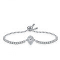 925 Silver Moissanite Teardrop Pear Simple Women's Bracelet Live Factory Direct-0-4