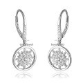 wholesale 925 Sterling Silver French Retro Christmas Earrings with Design Sense, Winter Circle Drop Earrings, Niche Wholesale-0-3