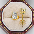 Sterling Silver Square Moissanite Stud Earrings for Women-0-11