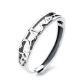 wholesale S925 Sterling Silver Chao Sheng Heartbeat Valentine's Day Gift Ring, Minimalist Korean-style Versatile Couple's Index Finger Ring-0-4