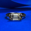 wholesale 925 Sterling Silver 6*9 Emerald Cut Black Gray Zircon Ring Vintage Minimalist Ring Band-0-2