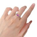 wholesale 925 Silver 1-Carat Pink Diamond Ring for Women, Light Luxury and Fashionable OL Ring, Small and Exquisite, Mu Jing Jewelry New Design-0-4