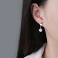 wholesale 925 Sterling Silver Fan Shaped Mother-of-Pearl Pearl Earrings Women Small French Ginkgo Leaf Skirt Earrings Minimalist Elegant Accessories-0-0