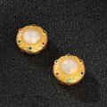 wholesale S925 gold-plated zircon opal pendant spacer bead handmade beaded bracelet DIY jewelry accessories-0-2