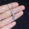 S925 Silver Full-Inlaid Moissanite Minimalist Pendant Necklace for Women Wholesale-0-1
