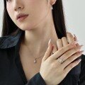 wholesale S925 Sterling Silver Wedding Style Earrings Necklace Ring Set for Women with Pear-shaped Zirconia Inlay, Simple and Versatile Fashion Jewelry-0-1